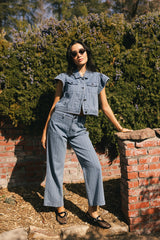 Jennie Denim Striped Wide Leg Jeans - FINAL SALE