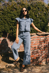 Jennie Denim Striped Wide Leg Jeans - FINAL SALE