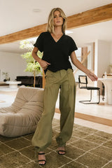 Logan Contrast Top in Black - FINAL SALE