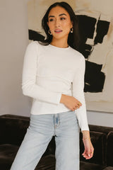 Alexa Long Sleeve Top in Ivory - FINAL SALE