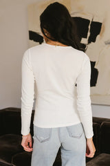 Alexa Long Sleeve Top in Ivory - FINAL SALE
