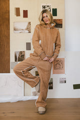 Mattie Faux Shearling Hoodie in Camel - FINAL SALE