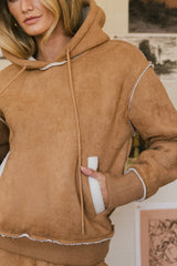 Mattie Faux Shearling Hoodie in Camel - FINAL SALE
