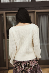 Dakota Cable Knit Sweater in Ivory - FINAL SALE