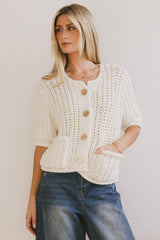 Brenda Knit Cardigan in Ivory - FINAL SALE