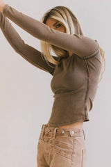 Lexie Ribbed Top in Charcoal - FINAL SALE