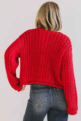 Janelle Knit Cardigan in Red - FINAL SALE