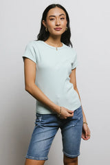 Addison Ribbed Top in Mint - FINAL SALE