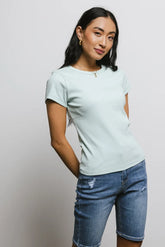 Addison Ribbed Top in Mint - FINAL SALE