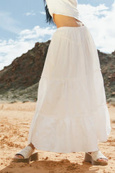 Layana Tiered Skirt in White - FINAL SALE