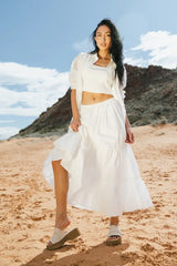 Layana Tiered Skirt in White - FINAL SALE