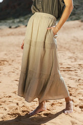 Mckenna Textured Skirt in Olive - FINAL SALE