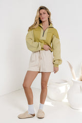 Zeya Half Zip Sweatshirt in Lime - FINAL SALE
