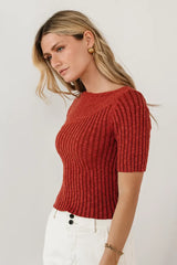 Toni Sweater Top in Brick - FINAL SALE
