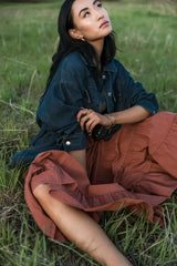 Kenzington Tiered Skirt in Brown - FINAL SALE