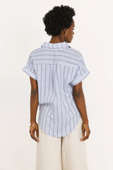 Topanga Striped Button Up in Blue - FINAL SALE