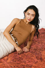 Sleek Jersey Solid Tank in Camel - FINAL SALE