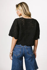 Suzie Crocheted Top in Black - FINAL SALE