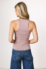 Sleek Jersey Solid Tank in Mauve - FINAL SALE