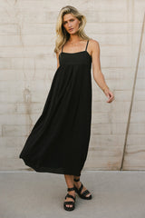 Genevieve Empire Midi Dress in Black - FINAL SALE