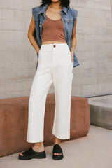 Sadie Wide Leg Pants in Cream - FINAL SALE