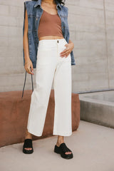 Sadie Wide Leg Pants in Cream - FINAL SALE