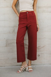 Sadie Wide Leg Pants in Brick - FINAL SALE