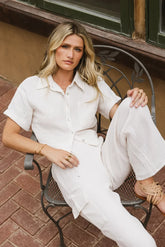 Benji Cotton Gauze Top in Ecru - FINAL SALE