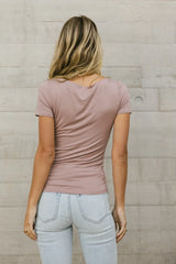 Scoop Neck Tee in Mauve - FINAL SALE