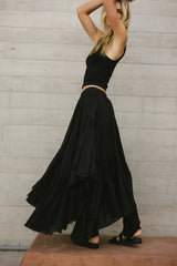 Augusta Handkerchief Skirt in Black - FINAL SALE