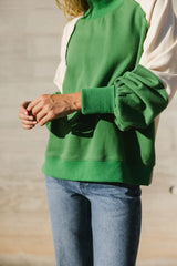 Drew Colorblock Sweatshirt in Green - FINAL SALE