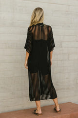 Venetia Sheer Midi Dress in Black - FINAL SALE