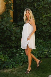 Jovie Contrast Mini Dress in Cream - FINAL SALE
