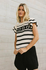 Whitney Crocheted Sweater Top - FINAL SALE