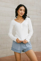 Tycee Fitted Top in White - FINAL SALE