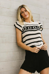 Whitney Crocheted Sweater Top - FINAL SALE