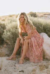 Manoella Floral Maxi Dress in Red - FINAL SALE