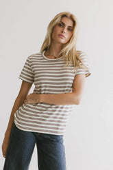 Mckenna Striped Top in Ivory - FINAL SALE