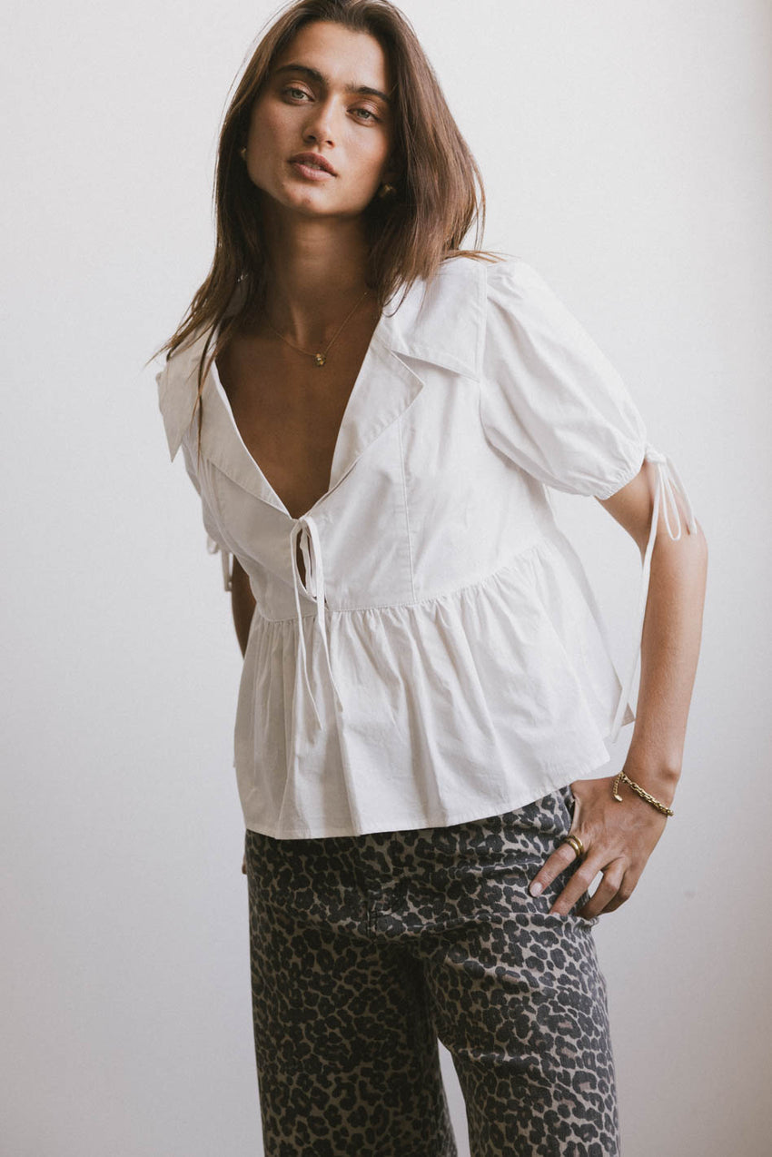 Bea Collared Peplum Blouse - FINAL SALE