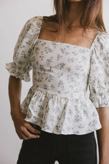 Connie Ditsy Floral Peplum Top - FINAL SALE