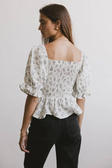 Connie Ditsy Floral Peplum Top - FINAL SALE