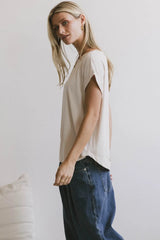 Callie Basic Tee in Natural - FINAL SALE