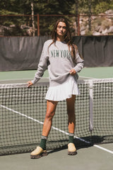 New York Crew Neck Sweater in Grey - FINAL SALE