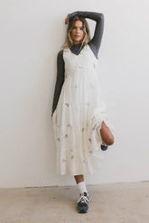 Ari Embroidered Floral Midi Dress - FINAL SALE