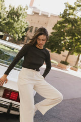 Erin Striped Top in Black - FINAL SALE