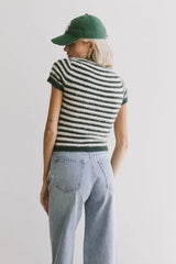 Wrenna Fuzzy Sweater Top in Hunter Green - FINAL SALE