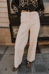 Ariella Corduroy Pants in Ivory - FINAL SALE