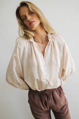 Elowen Button Up Blouse in Cream - FINAL SALE