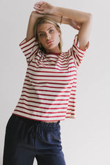 Freddie Striped Tee in Red - FINAL SALE