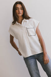 Elle Embroidered Button Up - FINAL SALE